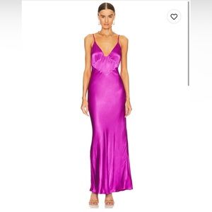Bardot x Revolve Wintour Midi Slip Dress in Purple Gold